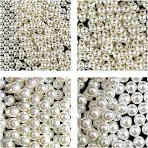 Set of Genuine Czech Glass Round Black Beads 3mm, 4mm, 6mm, 8mm. Total 275+ in Saudi Arabia