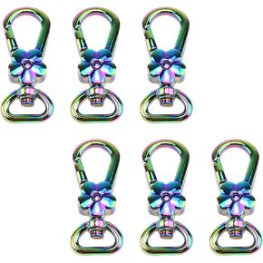 HNGSON Rainbow Swivel Clasps Keychain Ring Hooks Jewelry Lanyard Snap Hook Zinc Alloy Lobster Claw Clasps Decorative Bag Purse Hardware 6PCS in Kuwait
