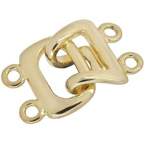 Sterling Silver 2-Strand Square Hook and Eye Clasp for DIY Necklace Bracelet