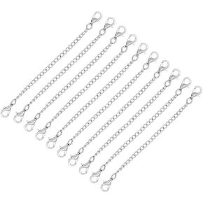 10 Pieces Necklace Extenders Chain Necklace with Adjustable Lobster Clasp for Necklace Bracelet DIY Jewelry Making Findings