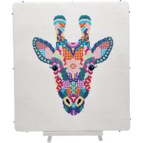Meloca Designs Mandala Giraffe Cross Stitch Kit with 14 Count Aida Fabric, Thread, Needle and Instructions in Kuwait