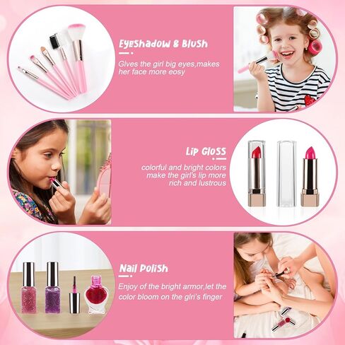 لعبة مكياج للأطفال من وينجيس للفتيات، لعبة مكياج الأميرة للأطفال الصغار، ألعاب تجميلية قابلة للغسل، مجموعة مكياج حقيقية، هدية لحفلات أعياد الميلاد والكريسماس للأطفال بعمر 3-12 عامًا in Kuwait