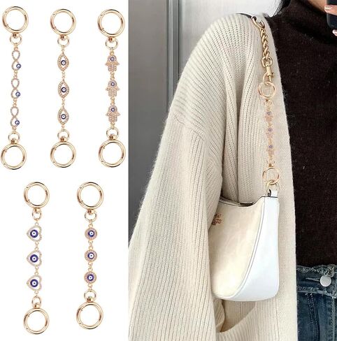 WADORN 5 قطع موسع حزام المحفظة، 5.6 بوصة سلسلة تمديد حقيبة معدنية سلسلة حزام موسع استبدال حزام الكتف القصير موسع حقيبة كروس سلسلة ملحقات سحر إطالة سلسلة حقيبة اليد in Saudi Arabia