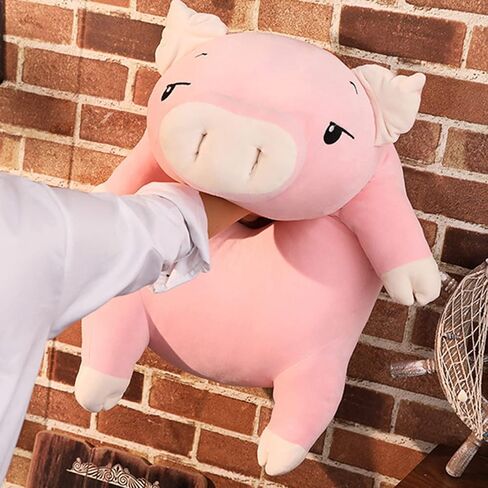 ifresen خنزير أفخم وسادة الأنف الكبير أصبع محشوة لعبة أصبع الحيوانات المحشوة رائعتين دمية خنزير لعبة الهدايا للأطفال عيد ميلاد (الحول، كريم أبيض، 15.74in) in Kuwait