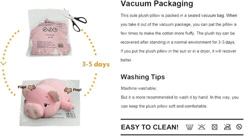 ifresen خنزير أفخم وسادة الأنف الكبير أصبع محشوة لعبة أصبع الحيوانات المحشوة رائعتين دمية خنزير لعبة الهدايا للأطفال عيد ميلاد (الحول، كريم أبيض، 15.74in) in Kuwait