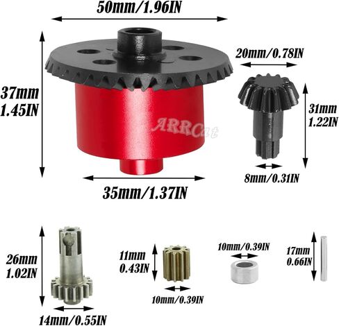 جزء ترقيات الترس التفاضلي و13T الرئيسي لـ Arrma 1/10 Granite 3S BLX Senton 3S BLX Big Rock 3S BLX، ARRCat Steel #45 التفاضلي ومجموعة التروس الرئيسية 13T، أزرق داكن in Saudi Arabia