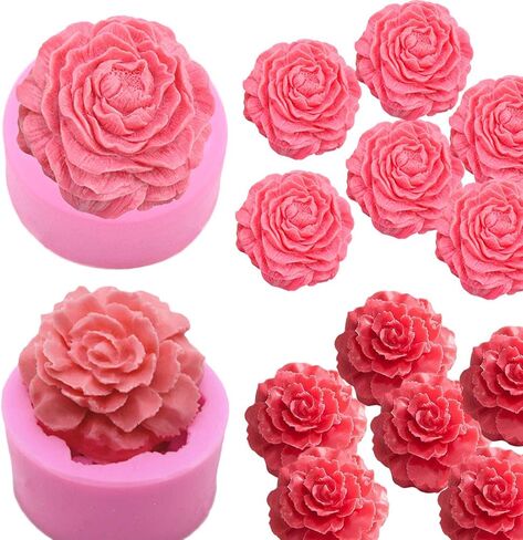بايترا قالب ثلاثي الابعاد على شكل زهرة قرنفل وفاوانيا هدية عيد الام - قالب سيليكون للشموع والصابون وتزيين كيك الفوندان والشوكولاتة والحلوى وحرف السكر والجيلي ولوح اللوشن وطين بلويمر in Kuwait