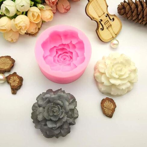 بايترا قالب ثلاثي الابعاد على شكل زهرة قرنفل وفاوانيا هدية عيد الام - قالب سيليكون للشموع والصابون وتزيين كيك الفوندان والشوكولاتة والحلوى وحرف السكر والجيلي ولوح اللوشن وطين بلويمر in Kuwait