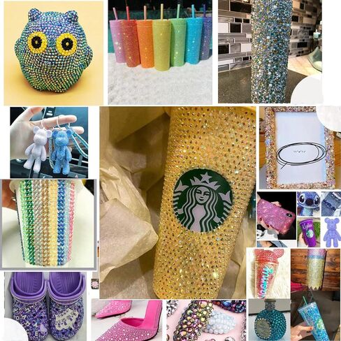 jusbeaut 5000 قطعة من أحجار الراين، أحجار الراين المسطحة من راتنج الهلام للأظافر، 5 مم أحمر AB لون مسطح من أحجار الراين من الراتنج الهلام للقدم والأحذية والمكياج والأكواب والزجاجات in Kuwait