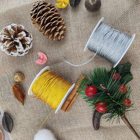 GXXMEI 4 Rolls 1 mm Metallic Cord Tinsel String Craft Making Cord, 87.5Yards in Saudi Arabia