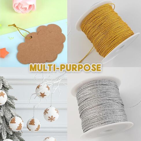 GXXMEI 4 Rolls 1 mm Metallic Cord Tinsel String Craft Making Cord, 87.5Yards in Saudi Arabia
