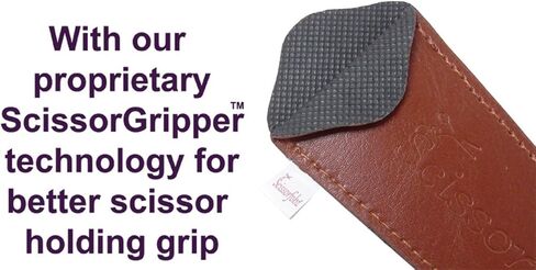 Scissors sheaths by SCISSORFOBZ with ScissorGripper -VALUE PACK-4 sizes- Designer Scissor Covers Holders for embroidery sewing quilting - Quilters sewers gift - Shiny Patent Brown. S-09 in Kuwait