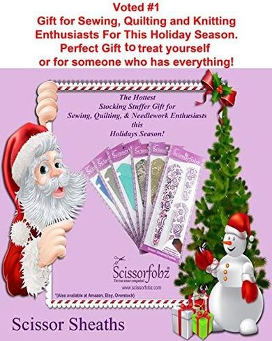 Scissors sheaths by SCISSORFOBZ with ScissorGripper -VALUE PACK-4 sizes- Designer Scissor Covers Holders for embroidery sewing quilting - Quilters sewers gift - Shiny Patent Brown. S-09 in Kuwait