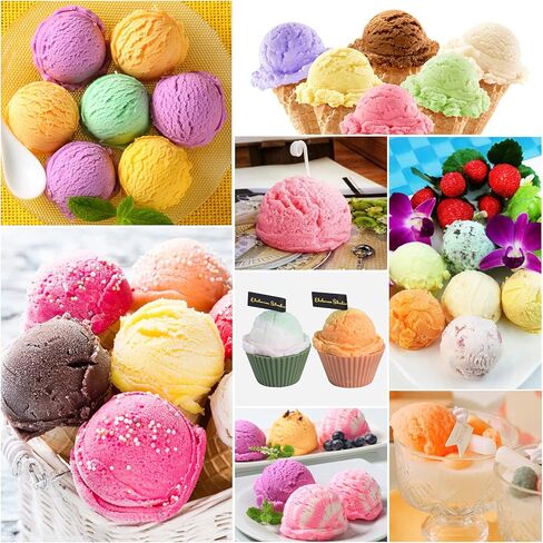 قوالب سيليكون على شكل كرة ايس كريم ثلاثية الابعاد من 4 قطع / قوالب شموع من السيليكون / قالب صابون دائري كبير لصنع الشموع بخاصية اطلاق الروائح العلاجية والصابون اليدوي واذابة الشمع in Kuwait