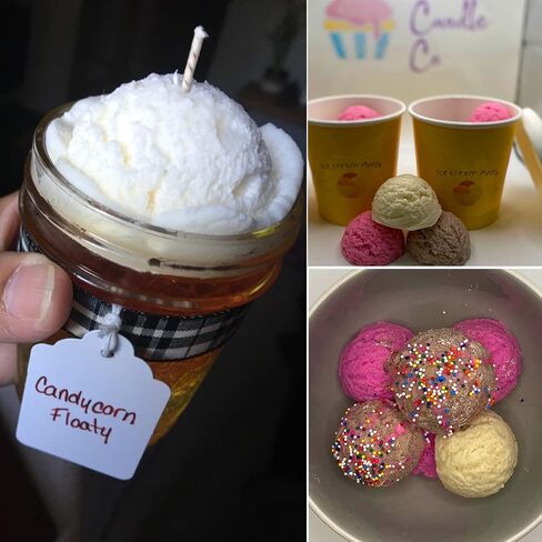 قوالب سيليكون على شكل كرة ايس كريم ثلاثية الابعاد من 4 قطع / قوالب شموع من السيليكون / قالب صابون دائري كبير لصنع الشموع بخاصية اطلاق الروائح العلاجية والصابون اليدوي واذابة الشمع in Kuwait