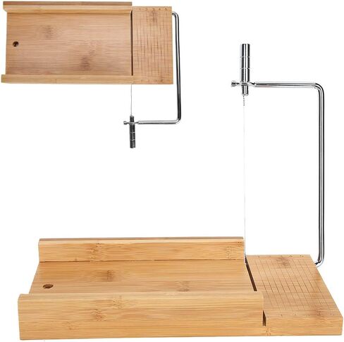 اداة تقطيع صابون من خشب الخيزران قابلة للتعديل لتقطيع الصابون والكيك والشموع والشوكولاتة والطعام والصابون in Kuwait