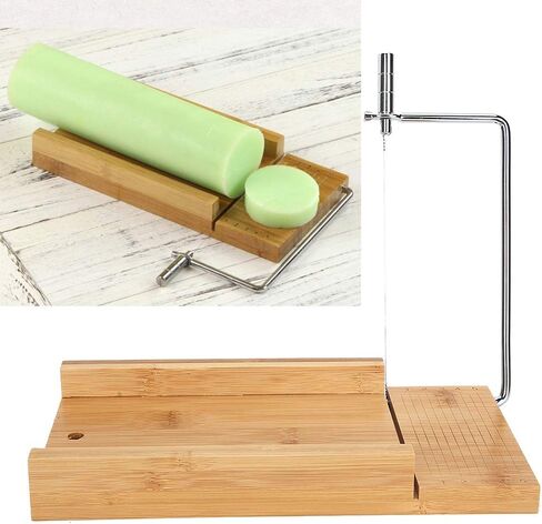 اداة تقطيع صابون من خشب الخيزران قابلة للتعديل لتقطيع الصابون والكيك والشموع والشوكولاتة والطعام والصابون in Kuwait