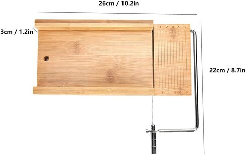 اداة تقطيع صابون من خشب الخيزران قابلة للتعديل لتقطيع الصابون والكيك والشموع والشوكولاتة والطعام والصابون in Kuwait