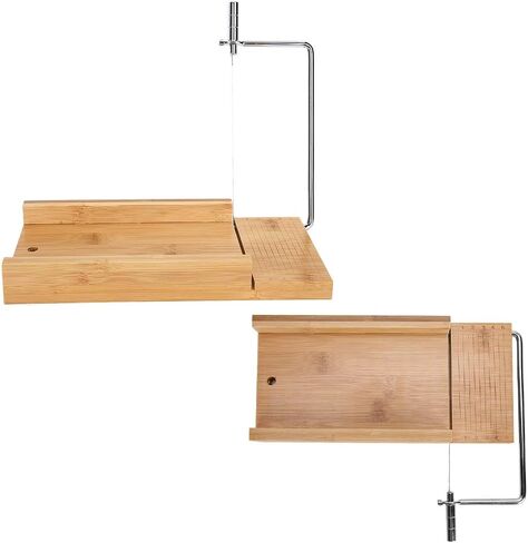 اداة تقطيع صابون من خشب الخيزران قابلة للتعديل لتقطيع الصابون والكيك والشموع والشوكولاتة والطعام والصابون in Kuwait