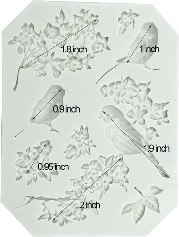 3D Birds Blossoms Silicone Fondant Mold, Animal Bird Plum Flower for Making Chocolate Fondant Jelly Polymer Clay Soap Crafting DIY Projects Cake Decoration Baking Tools in Kuwait