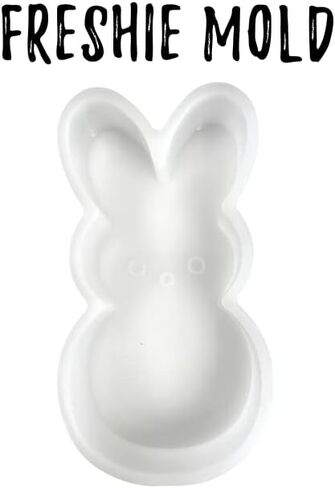 Easter Bunny Freshie Mold Marshmallow Candy| 4 x 2 x .8" inches | Easter Bunny Freshie Silicone Rabbit Christian Holiday for Scented Aroma Beads, Car Candle, Soap Oven Safe Bake Heat Resistant to 400F in Saudi Arabia