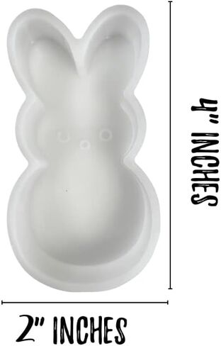 Easter Bunny Freshie Mold Marshmallow Candy| 4 x 2 x .8" inches | Easter Bunny Freshie Silicone Rabbit Christian Holiday for Scented Aroma Beads, Car Candle, Soap Oven Safe Bake Heat Resistant to 400F in Saudi Arabia