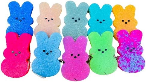Easter Bunny Freshie Mold Marshmallow Candy| 4 x 2 x .8" inches | Easter Bunny Freshie Silicone Rabbit Christian Holiday for Scented Aroma Beads, Car Candle, Soap Oven Safe Bake Heat Resistant to 400F in Saudi Arabia