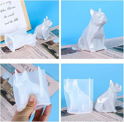 FineInno Bulldog Shape Resin Mold, 3D Animal Silicone Mold for Epoxy Resin,Dog Art Casting Mold for DIY Resin Craft,Soap, Clay,Candle,Home Decor in Saudi Arabia