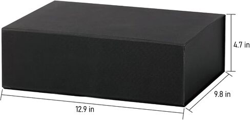 صندوق هدايا كبير مقاس 12.9 بوصة مع غطاء مغناطيسي لعيد الأم، وهدايا عيد الميلاد (كبير جدًا، أسود) in Kuwait