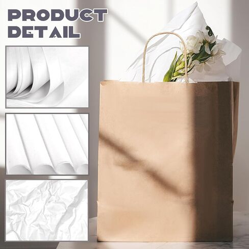 Fansunta 100 ورقة مقاس 20 بوصة × 30 بوصة مناديل أرشيفية خالية من الأحماض، ورق خالٍ من الأحماض لتخزين الملابس، بدون ورق حمضي لبطانة الهدايا، بدون ورق مناديل اللجنين للتخزين والحفظ (أبيض) in Kuwait