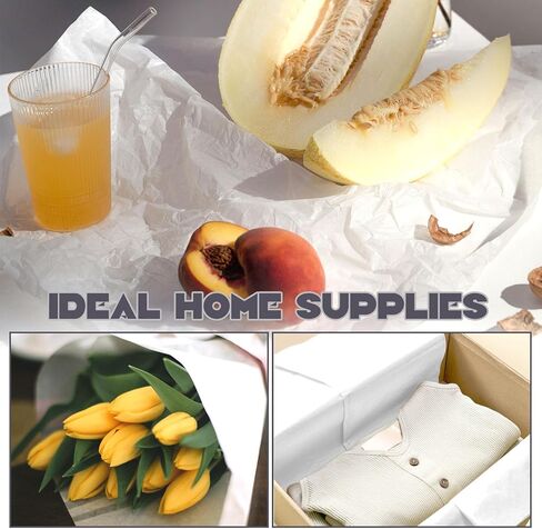 Fansunta 100 ورقة مقاس 20 بوصة × 30 بوصة مناديل أرشيفية خالية من الأحماض، ورق خالٍ من الأحماض لتخزين الملابس، بدون ورق حمضي لبطانة الهدايا، بدون ورق مناديل اللجنين للتخزين والحفظ (أبيض) in Kuwait