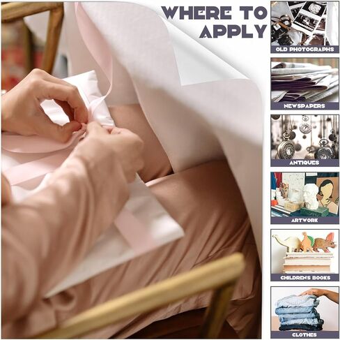 Fansunta 100 ورقة مقاس 20 بوصة × 30 بوصة مناديل أرشيفية خالية من الأحماض، ورق خالٍ من الأحماض لتخزين الملابس، بدون ورق حمضي لبطانة الهدايا، بدون ورق مناديل اللجنين للتخزين والحفظ (أبيض) in Kuwait