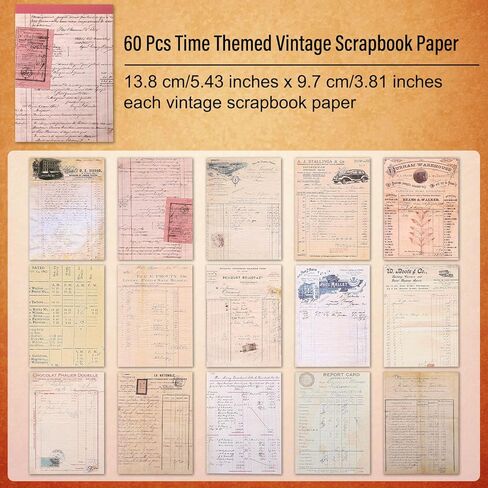240 Pcs Vintage Scrapbooking Paper, 4 Theme 6x4" Vintage Journaling Scrapbooking Paper for Scrapbooking Journals Junk Journal Planners in Kuwait