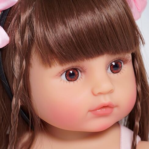 MNMJ Lifelike Reborn Baby Dolls - 22-inch Soft Body Realistic Newborn Baby Dolls Silicone Full Body Real Life Baby Dolls with Feeding Kit Toys Accessories for Ages 3+ Year Old Girls or Collection in Saudi Arabia
