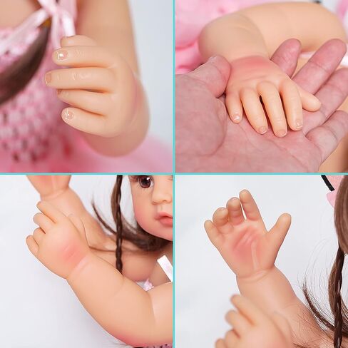 MNMJ Lifelike Reborn Baby Dolls - 22-inch Soft Body Realistic Newborn Baby Dolls Silicone Full Body Real Life Baby Dolls with Feeding Kit Toys Accessories for Ages 3+ Year Old Girls or Collection in Saudi Arabia