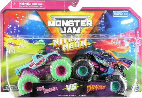 Monster Jam 2023 Nitro Neon Series 2-Pack Blue Thunder vs Dragon in Saudi Arabia