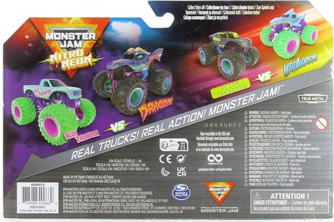 Monster Jam 2023 Nitro Neon Series 2-Pack Blue Thunder vs Dragon in Saudi Arabia