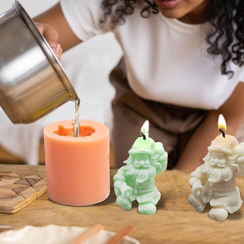 ووبودي قوالب شمع سيليكون بتصميم سانتا كلوز ثلاثي الابعاد لعيد الميلاد بتصميم سانتا كلوز، قالب صابون مصنوع يدويا من الايبوكسي والراتنج لصنع شمع العسل واللوشن والتلوين والجص والعلاج العطري وتزيين الكيك in Kuwait