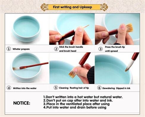 Chinese Brush, Writing Brush for Professional Calligraphy Kanji Japanese Sumi-e Drawing (10-Pieces Set) in Saudi Arabia