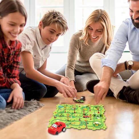 HYOIIO DIY تجميع العربة الكهربائية، ترقية مجموعة ألعاب لغز الأطفال الصغار مع المركبات، ألعاب بناء سيارات السكك الحديدية DIY ألعاب مونتيسوري التعليمية أو الأطفال (5 قطع، أرض) in Kuwait