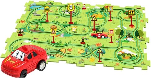 HYOIIO DIY تجميع العربة الكهربائية، ترقية مجموعة ألعاب لغز الأطفال الصغار مع المركبات، ألعاب بناء سيارات السكك الحديدية DIY ألعاب مونتيسوري التعليمية أو الأطفال (5 قطع، أرض) in Kuwait