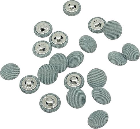 MMvolesy Beige Fabric Cloth Covered with Metal Shank Round Buttons for Suits Gowns Blouses Shirts DIY Sewing 25mm(1 Inch) 20Pc in Saudi Arabia
