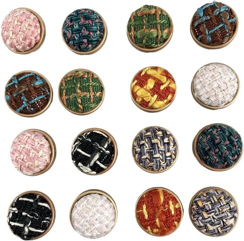 Heyiwell 10 قطع من قماش التويد المنقوش المغطى بأزرار دائرية معدنية ذهبية لخياطة الملابس والمعاطف والسترات الجينز وترتدي الديكور 23 مم، رمادي in Kuwait