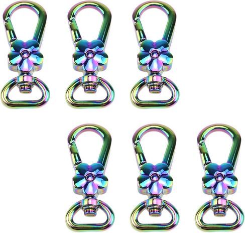 HNGSON Rainbow Swivel Clasps Keychain Ring Hooks Jewelry Lanyard Snap Hook Zinc Alloy Lobster Claw Clasps Decorative Bag Purse Hardware 6PCS in Kuwait