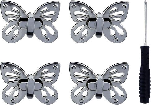 Wealrit 4 Pack Purse Turn Lock with 1 pcs 1.7" Blade Length PH0 Screwdriver Butterfly Shape Twist Turn Lock Clasp Purse Twist Turn Lock Twist Lock in Kuwait