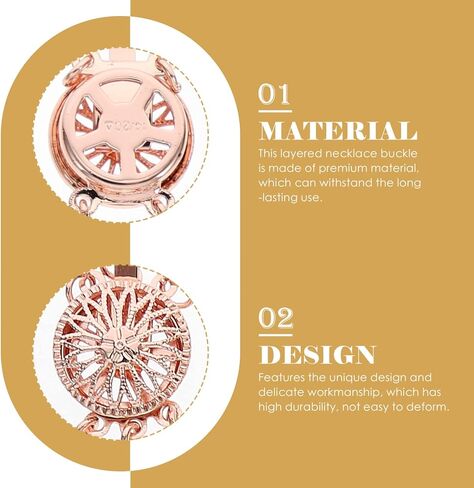 NOLITOY Layered Necklace Spacer Necklace Layering Clasp Set of 2, Multiple Strands Jewelry Separators Bracelet Necklace Clasp for Women Layered Look Jewelry Making ( Rose Gold ) Necklace Separator in Kuwait