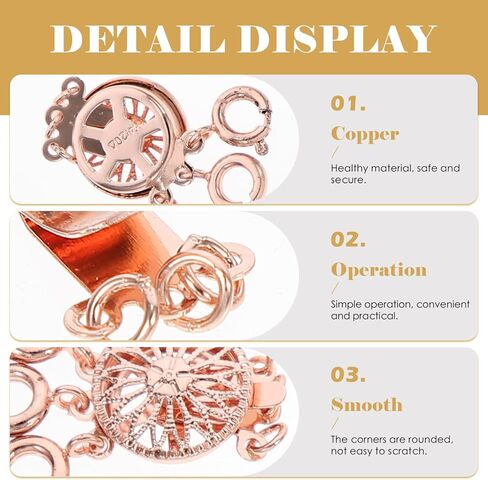 NOLITOY Layered Necklace Spacer Necklace Layering Clasp Set of 2, Multiple Strands Jewelry Separators Bracelet Necklace Clasp for Women Layered Look Jewelry Making ( Rose Gold ) Necklace Separator in Kuwait