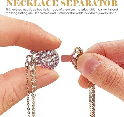 NOLITOY Layered Necklace Spacer Necklace Layering Clasp Set of 2, Multiple Strands Jewelry Separators Bracelet Necklace Clasp for Women Layered Look Jewelry Making ( Rose Gold ) Necklace Separator in Kuwait
