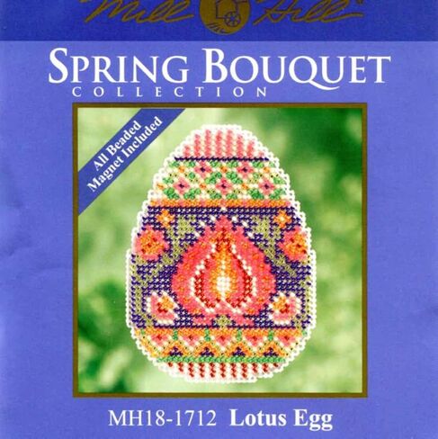 Lotus Egg Beaded Cross Stitch Kit Mill Hill Spring Bouquet Mh181712 in Saudi Arabia
