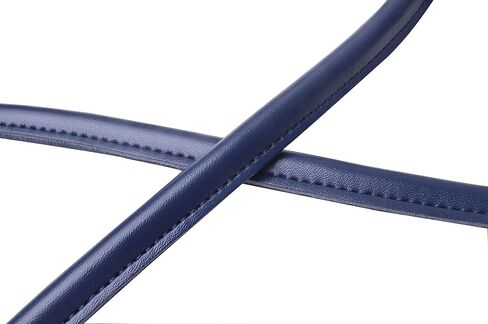 Wento Pair 24'' Genuine Leather Purses Straps With Ear Shape End,Punch Hole Ready,Real Leather Bag Handles,replacement Purse Straps,handbag Bag Wallet Straps WT0003 (24'', Navy) in Kuwait